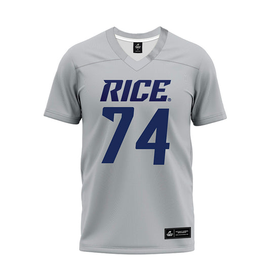 Rice - NCAA Football : Brad Baur - Mid Grey Premium Football Jersey