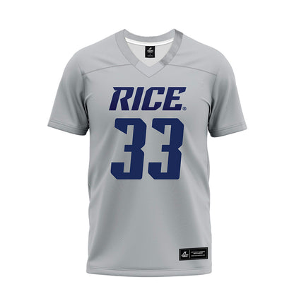 Rice - NCAA Football : Myron Morrison - Mid Grey Premium Football Jersey