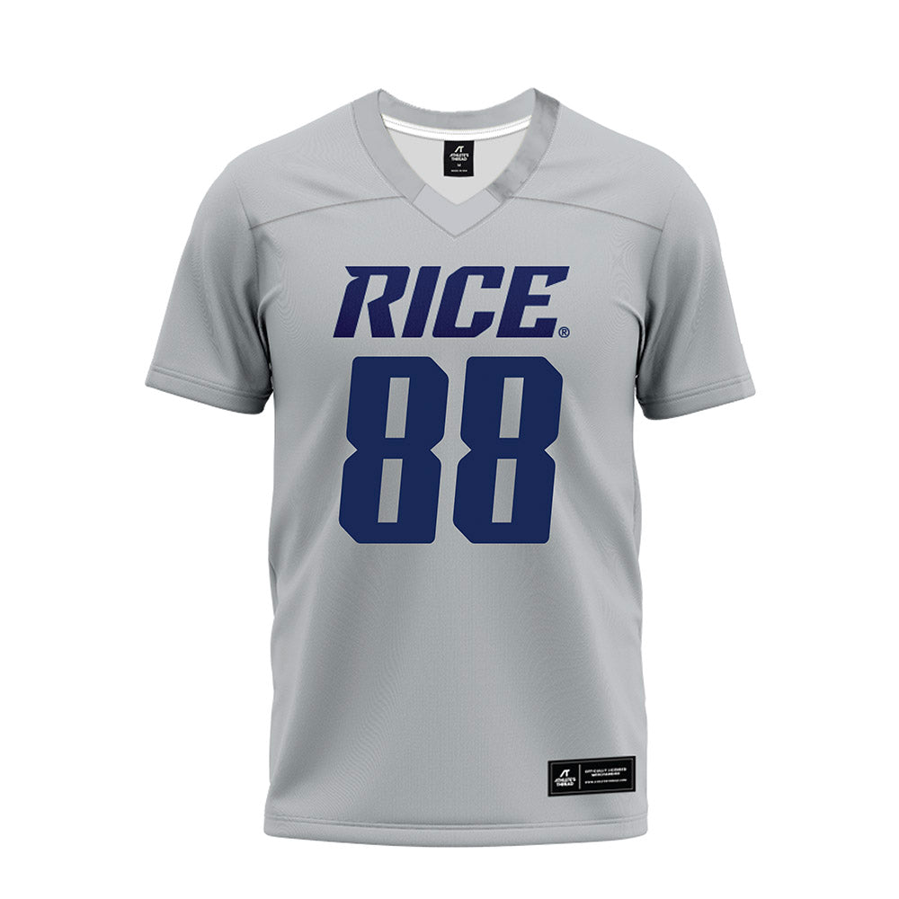 Rice - NCAA Football : Jaggar Hebeisen - Mid Grey Premium Football Jersey