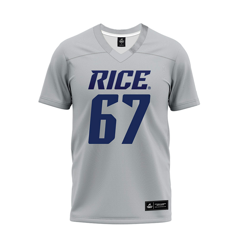 Rice - NCAA Football : Luke Needham - Mid Grey Premium Football Jersey-0