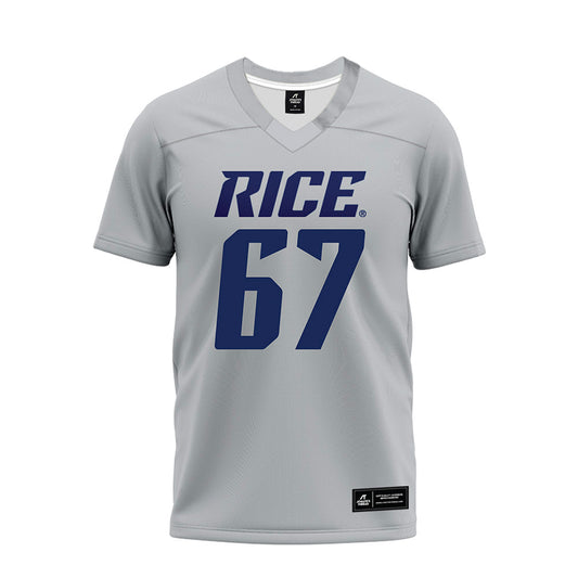 Rice - NCAA Football : Luke Needham - Mid Grey Premium Football Jersey-0