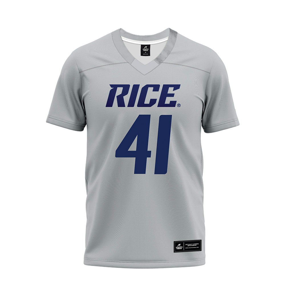 Rice - NCAA Football : Plae Wyatt - Mid Grey Premium Football Jersey-0