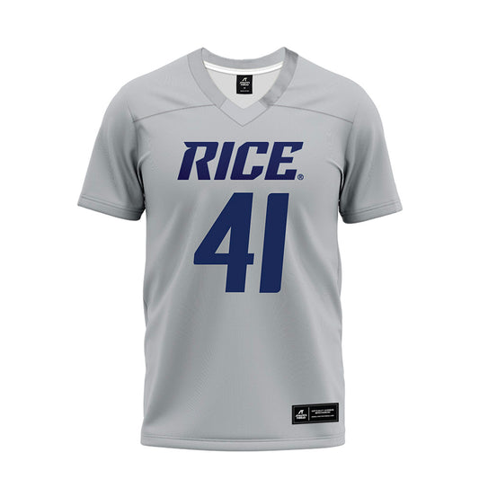 Rice - NCAA Football : Plae Wyatt - Mid Grey Premium Football Jersey-0