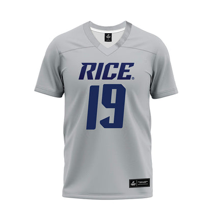 Rice - NCAA Football : Jeremiah Williams - Mid Grey Premium Football Jersey-0