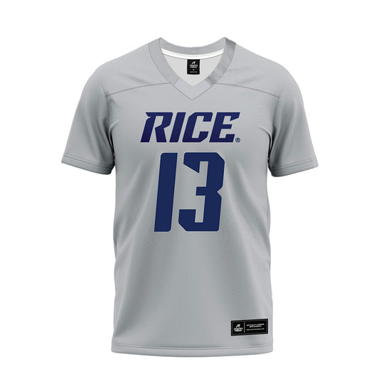 Rice - NCAA Football : Christian Edgar - Mid Grey Premium Football Jersey