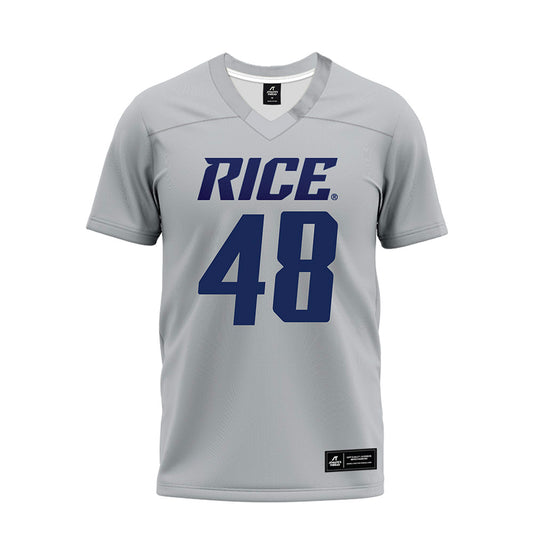 Rice - NCAA Football : Wyatt Freeman - Mid Grey Premium Football Jersey