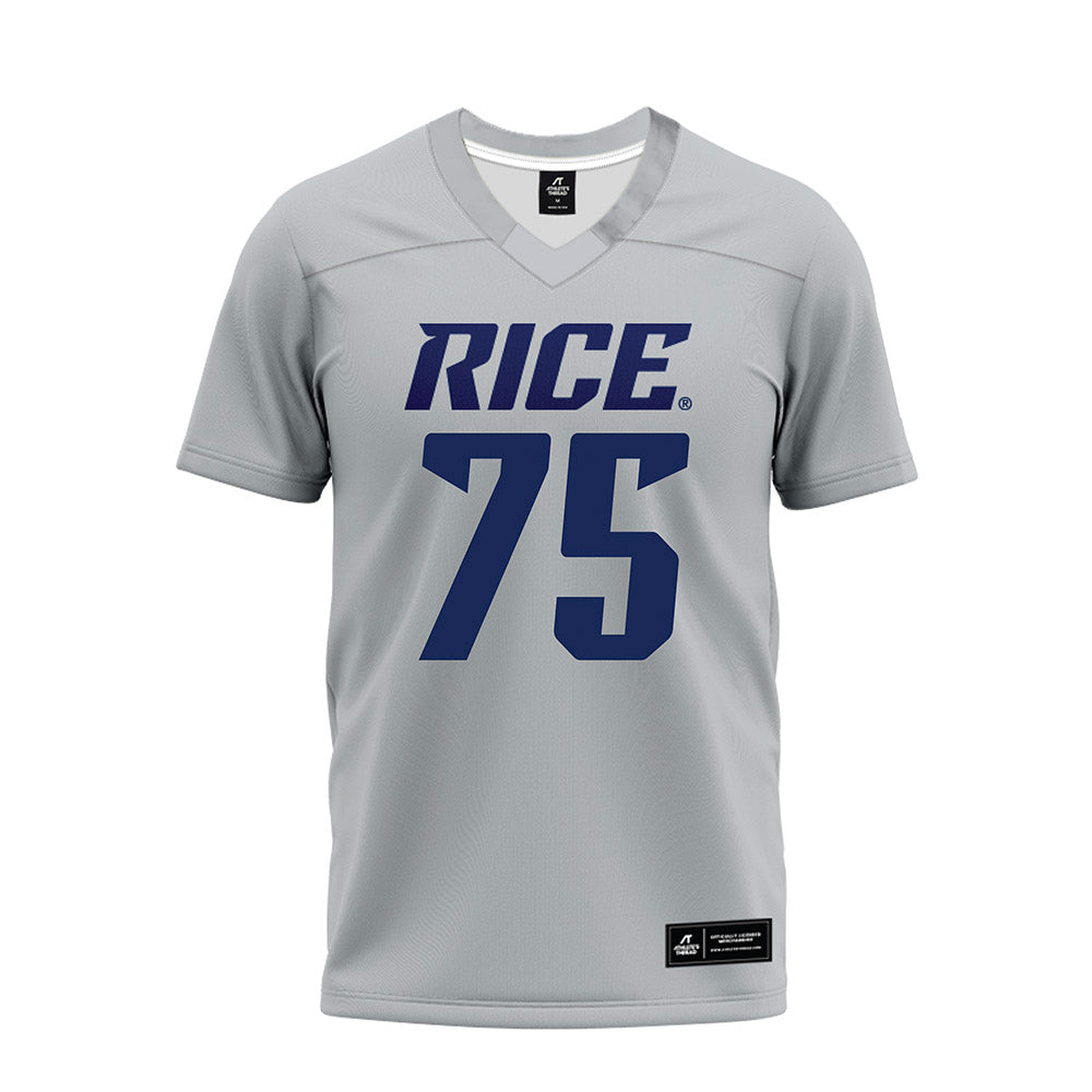 Rice - NCAA Football : Miguel Cedeno - Mid Grey Premium Football Jersey