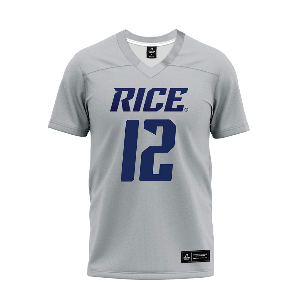 Rice - NCAA Football : AJ Padgett - Mid Grey Premium Football Jersey