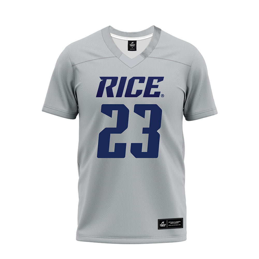 Rice - NCAA Football : Payton Matthews - Mid Grey Premium Football Jersey-0