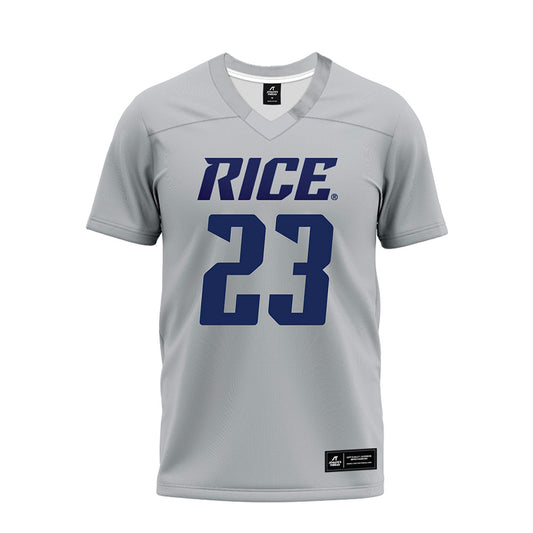 Rice - NCAA Football : Payton Matthews - Mid Grey Premium Football Jersey-0