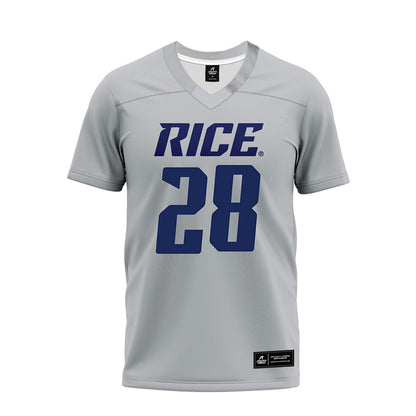 Rice - NCAA Football : Shepherd Bowling - Mid Grey Premium Football Jersey