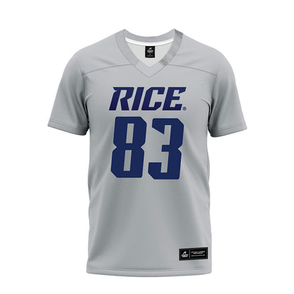 Rice - NCAA Football : Alexander Scherle - Mid Grey Premium Football Jersey