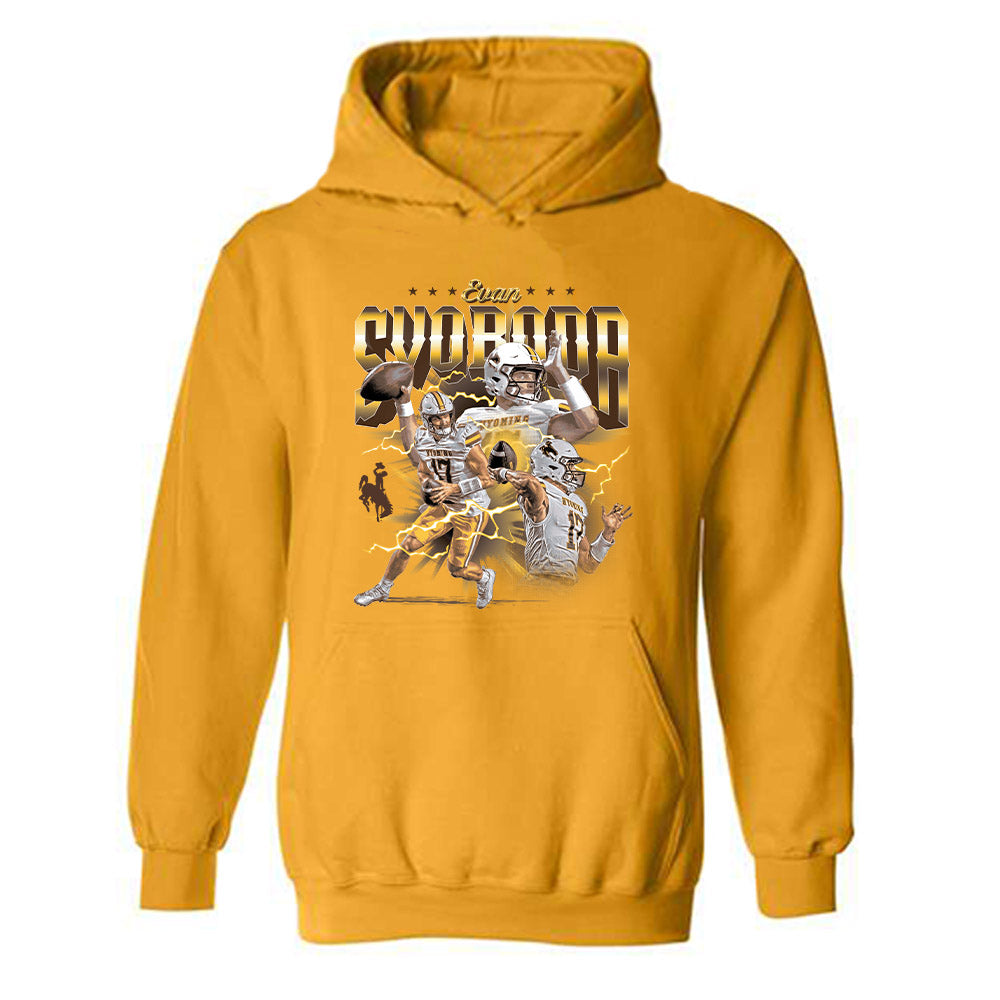 Wyoming - NCAA Football : Evan Svoboda - Player Collage Hooded Sweatshirt