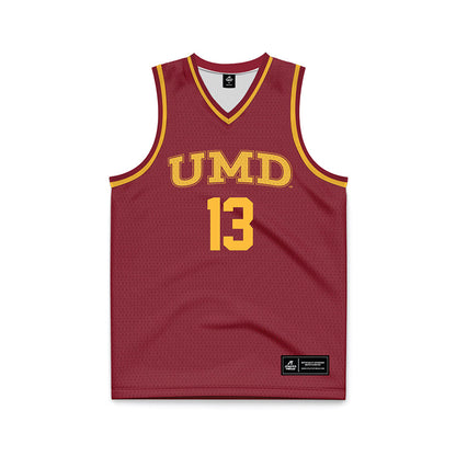 UMN Duluth - NCAA Men's Basketball : Nick Katona - Maroon Basketball Jersey-0