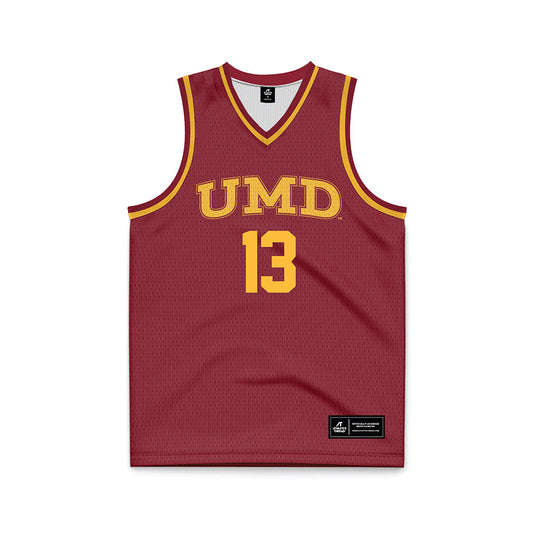 UMN Duluth - NCAA Men's Basketball : Nick Katona - Maroon Basketball Jersey-0
