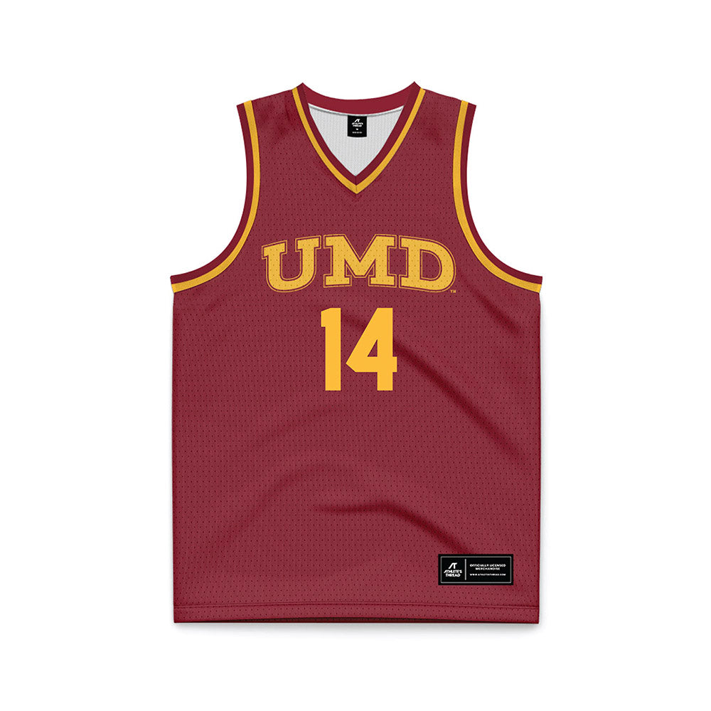 UMN Duluth - NCAA Men's Basketball : Jaden Morgan - Maroon Basketball Jersey-0