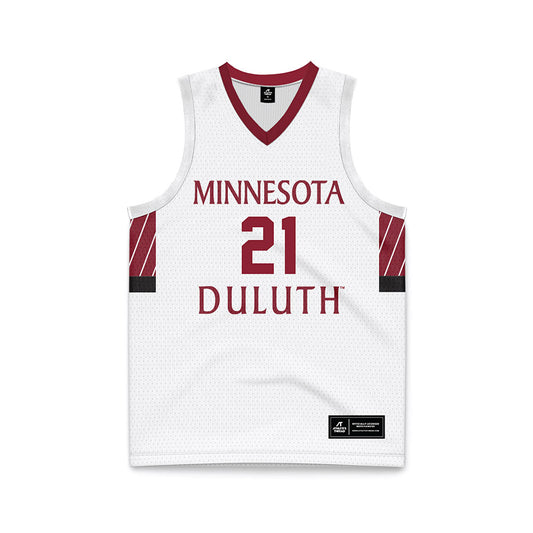 UMN Duluth - NCAA Women's Basketball : Elayna Boe - White Basketball Jersey-0