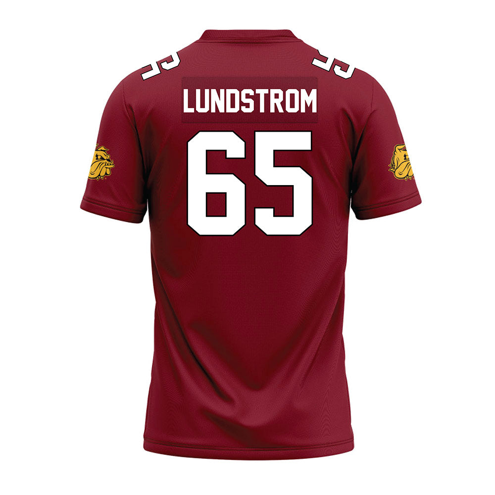 UMN Duluth - NCAA Football : David Lundstrom - Maroon Premium Football Jersey-1