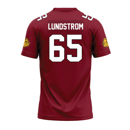 UMN Duluth - NCAA Football : David Lundstrom - Maroon Premium Football Jersey-1