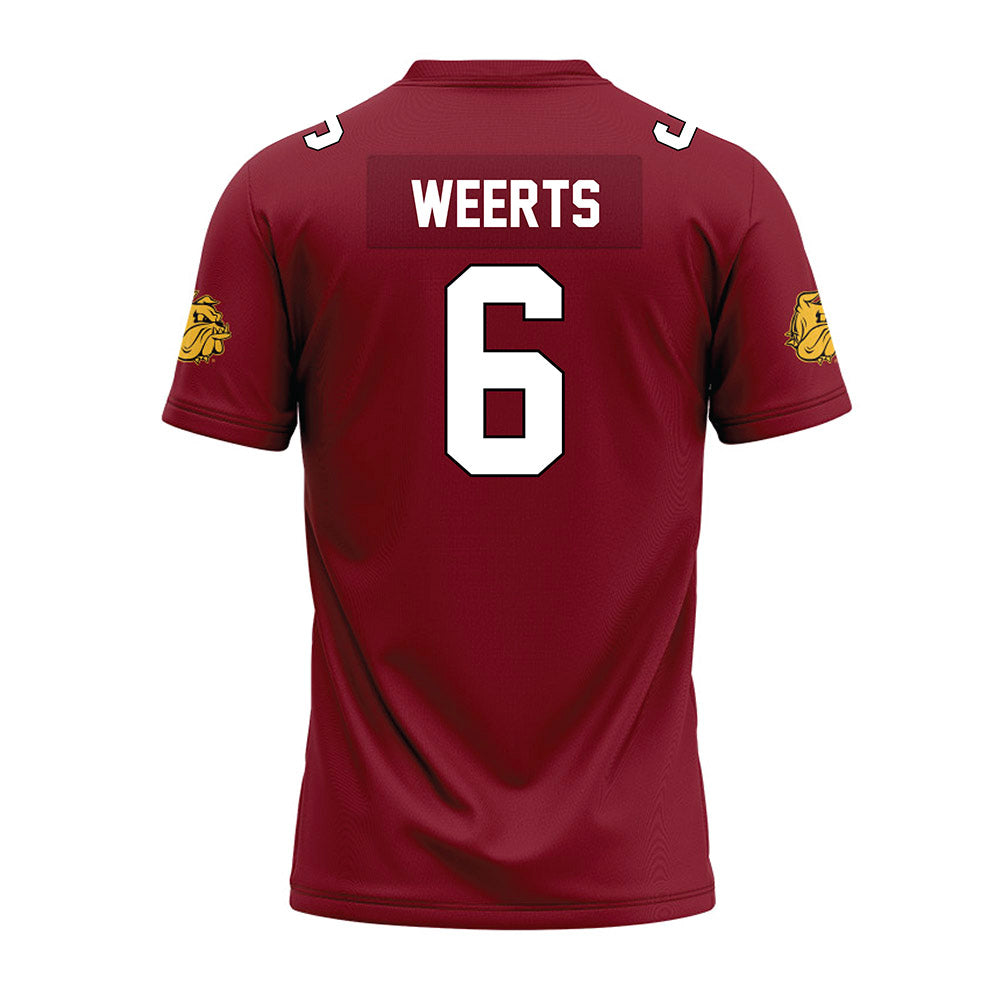 UMN Duluth - NCAA Football : Matthew Weerts - Maroon Premium Football Jersey-1