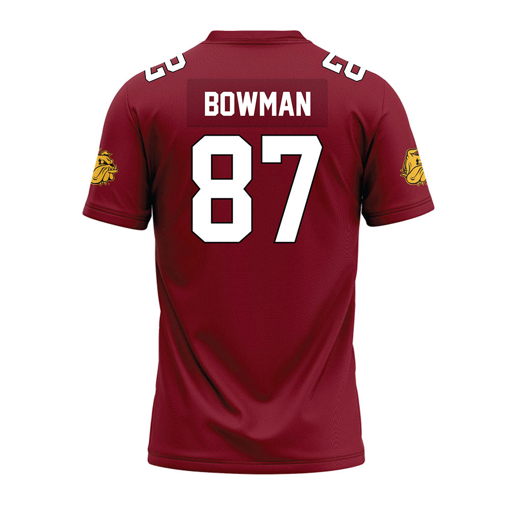 UMN Duluth - NCAA Football : Trace Bowman - Maroon Premium Football Jersey-1