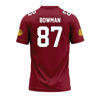 UMN Duluth - NCAA Football : Trace Bowman - Maroon Premium Football Jersey-1