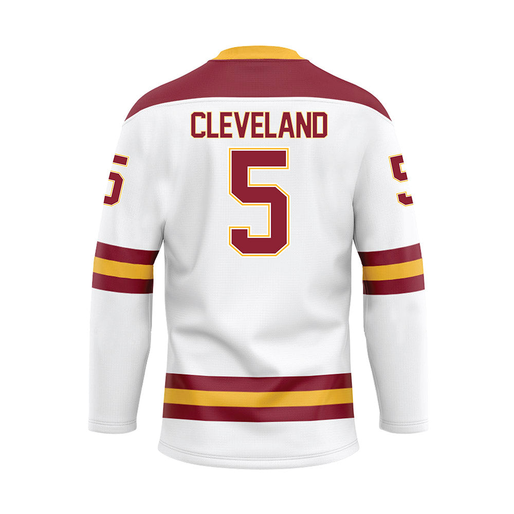 UMN Duluth - NCAA Men's Ice Hockey : Brady Cleveland - White Hockey Jersey-1