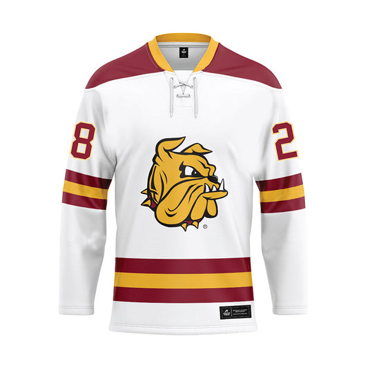 UMN Duluth - NCAA Men's Ice Hockey : Luke Bibby - White Hockey Jersey-0