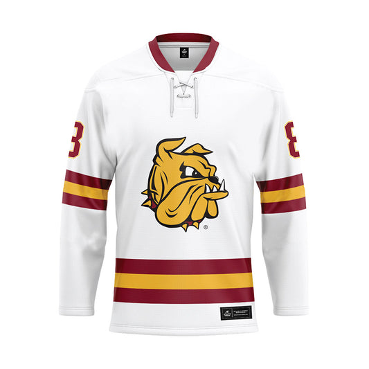 UMN Duluth - NCAA Women's Ice Hockey : Danielle Burgen - White Hockey Jersey-0