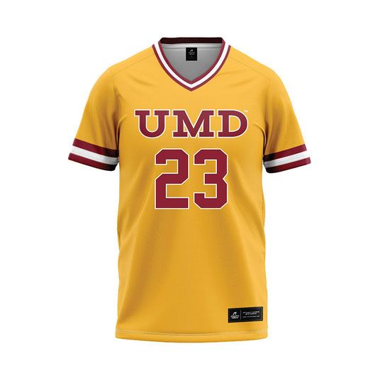 UMN Duluth - NCAA Softball : Ella Uhlenhake - Gold Baseball Jersey-0