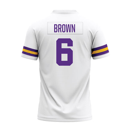 LSU - NCAA Football : Barion Brown - White Premium Football Jersey-1