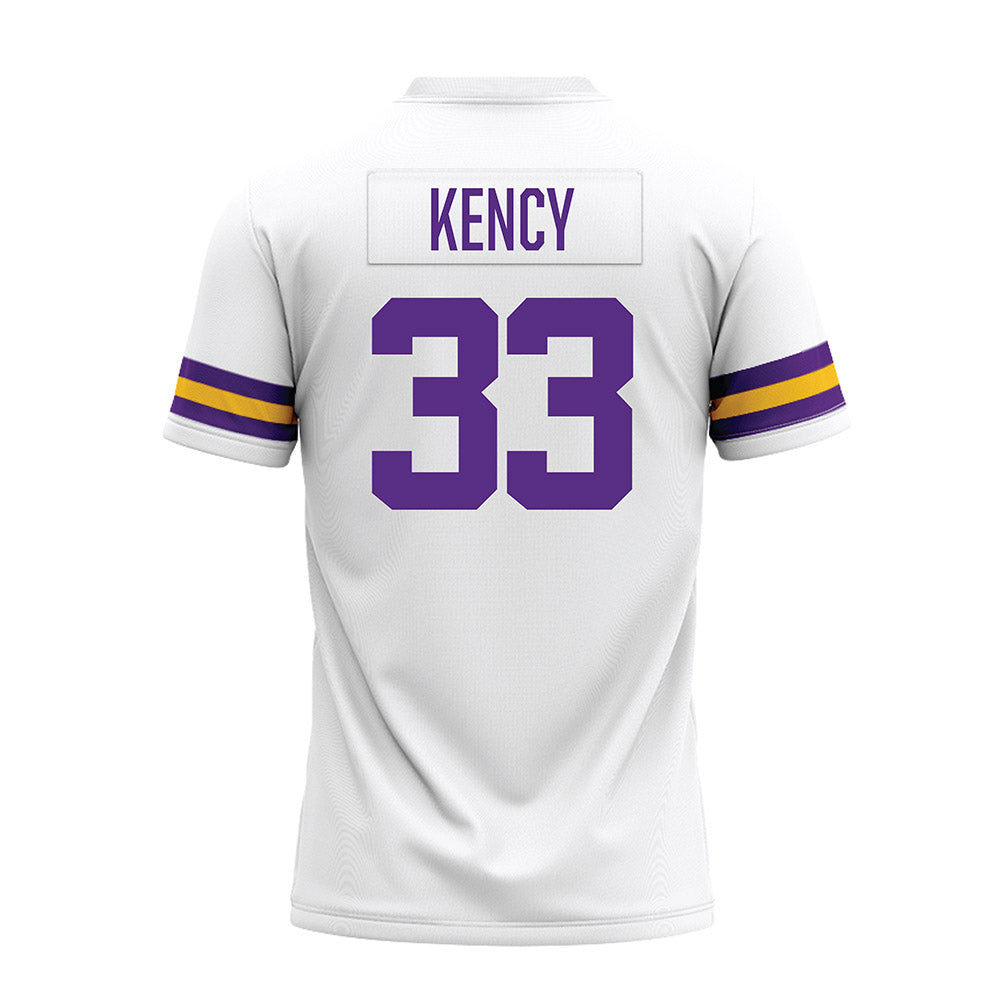 LSU - NCAA Football : David Kency - White Premium Football Jersey-1