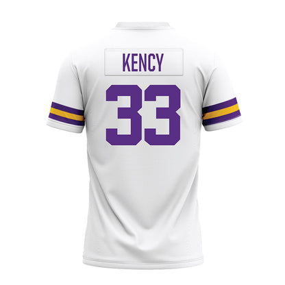 LSU - NCAA Football : David Kency - White Premium Football Jersey-1