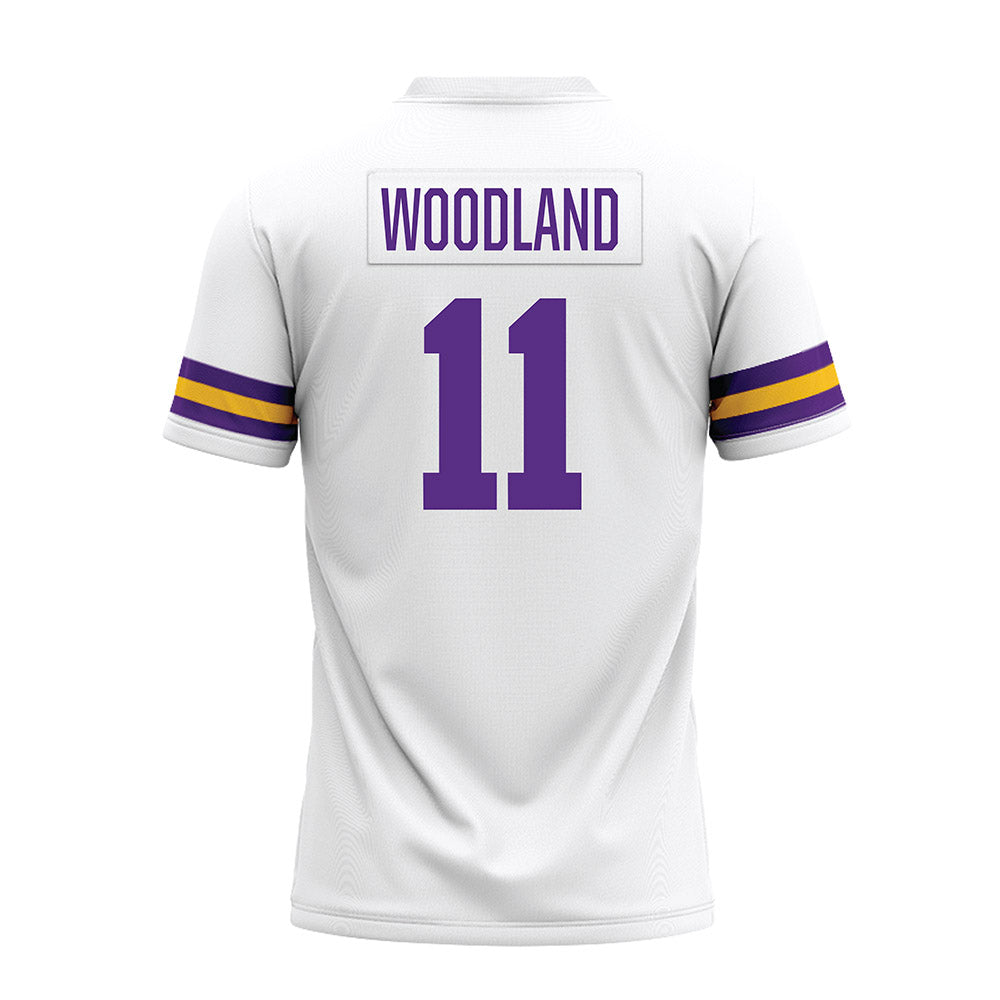 LSU - NCAA Football : PJ Woodland - White Premium Football Jersey