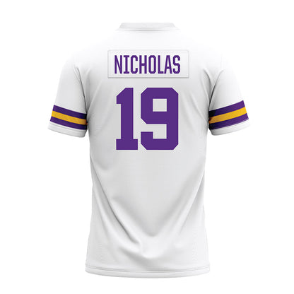 LSU - NCAA Football : Javen Nicholas - White Premium Football Jersey