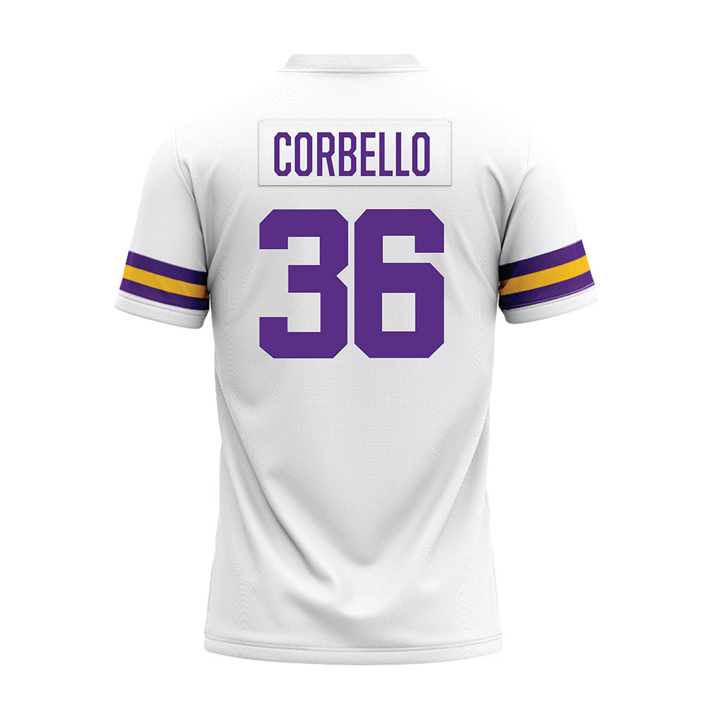 LSU - NCAA Football : Aidan Corbello - White Premium Football Jersey