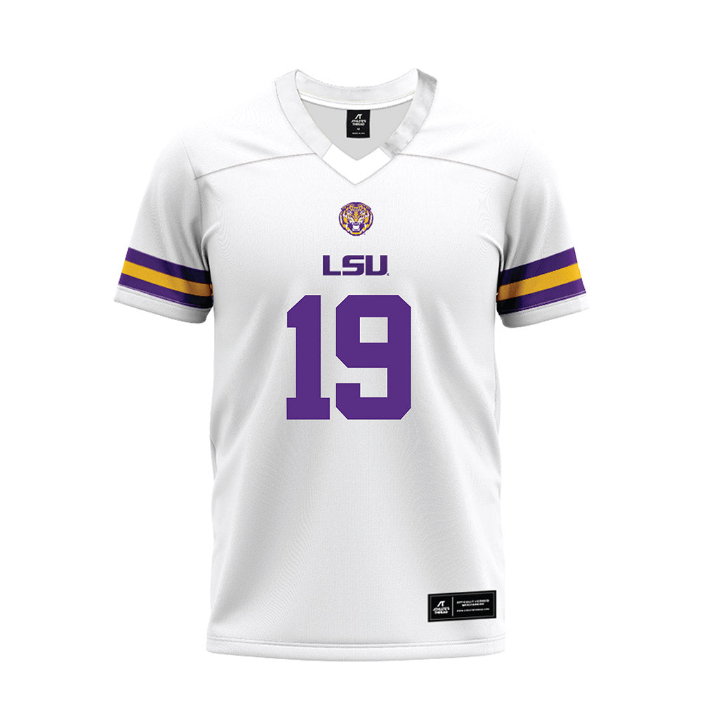 LSU - NCAA Football : Emile Picarella III - White Premium Football Jersey-0