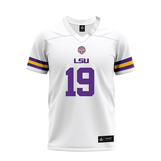 LSU - NCAA Football : Emile Picarella III - White Premium Football Jersey-0