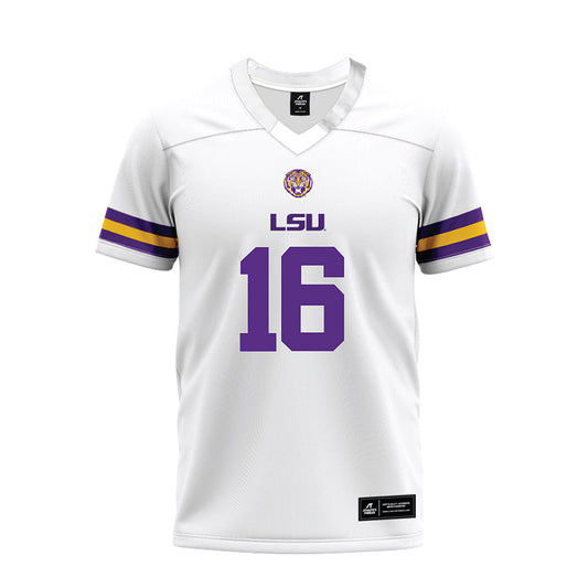 LSU - NCAA Football : Colin Hurley - White Premium Football Jersey-0