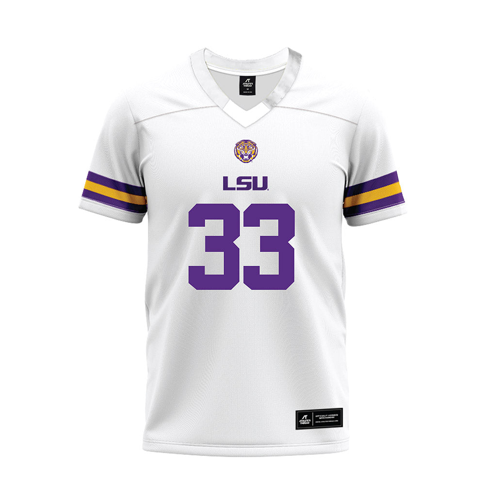 LSU - NCAA Football : David Kency - White Premium Football Jersey-0