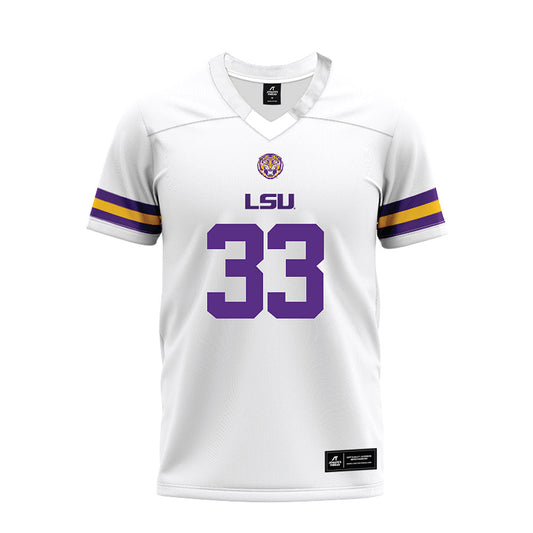 LSU - NCAA Football : David Kency - White Premium Football Jersey-0