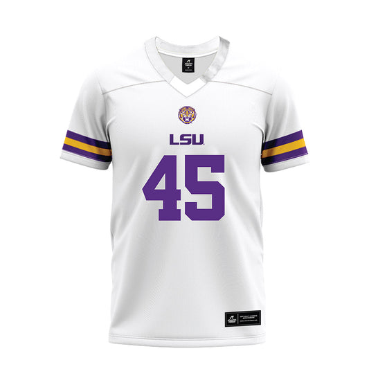 LSU - NCAA Football : Jake Davis - White Premium Football Jersey