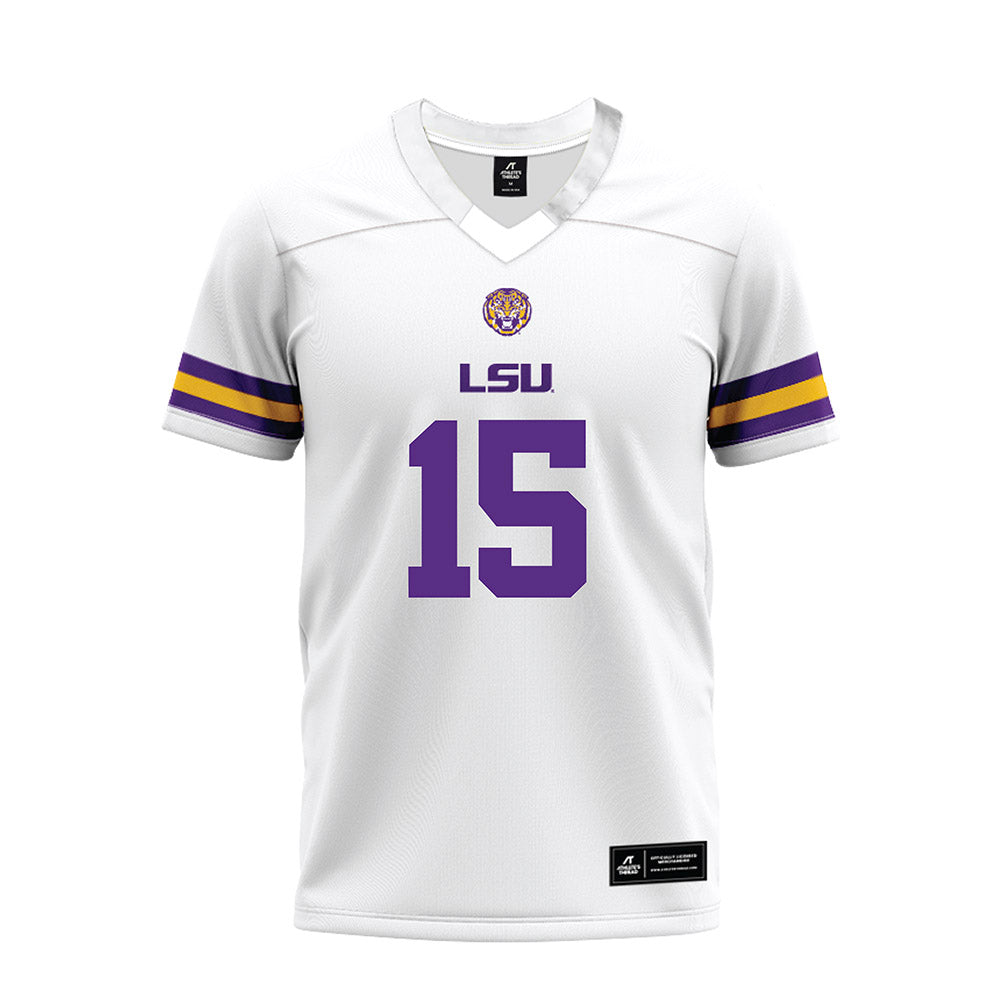 LSU - NCAA Football : Phillip Wright III - White Premium Football Jersey-0
