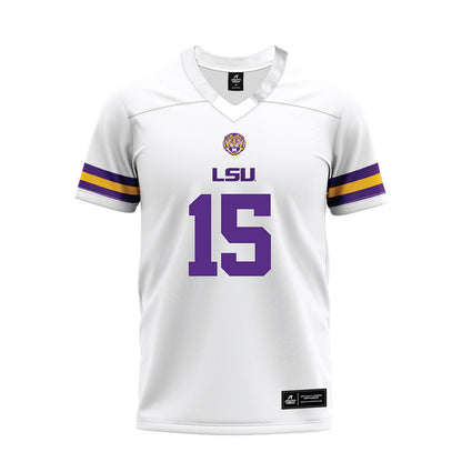 LSU - NCAA Football : Phillip Wright III - White Premium Football Jersey-0