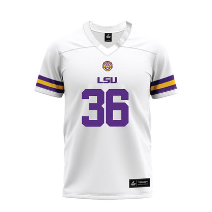 LSU - NCAA Football : Aidan Corbello - White Premium Football Jersey