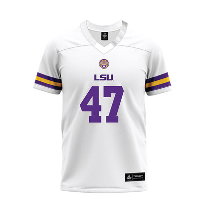 LSU - NCAA Football : JD LaFleur - White Premium Football Jersey-0