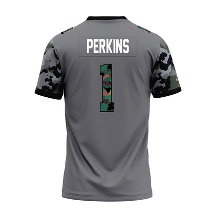 Towson - NCAA Football : Zay Perkins - Dark Grey Premium Football Jersey-1