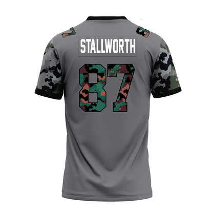 Towson - NCAA Football : Jordan Stallworth - Dark Grey Premium Football Jersey-1