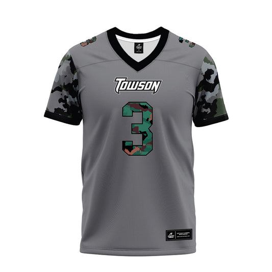 Towson - NCAA Football : Devin Matthews - Dark Grey Premium Football Jersey-0