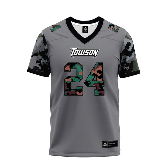 Towson - NCAA Football : Mike Swain - Dark Grey Premium Football Jersey